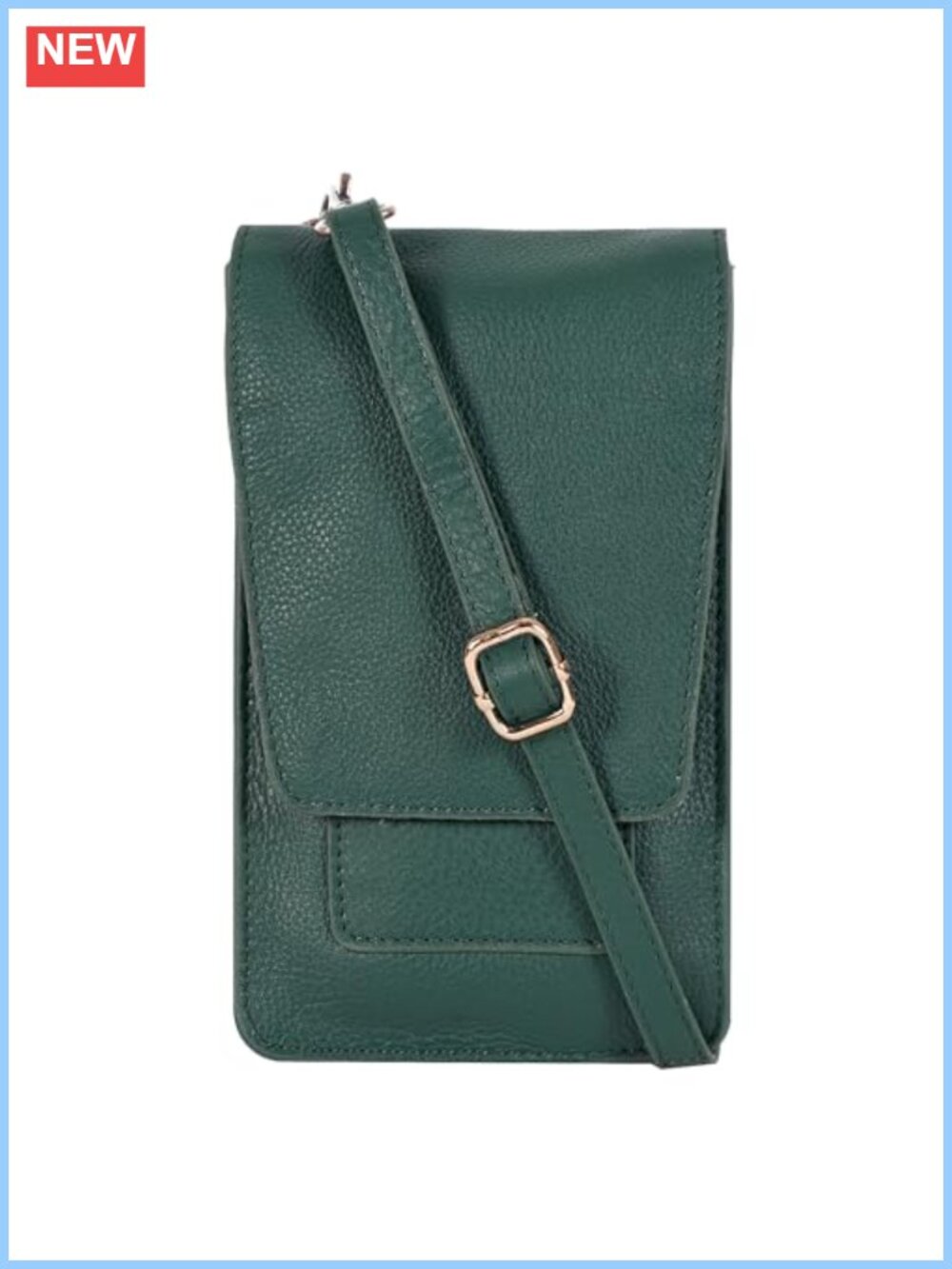 Genuine Leather Small Crossbody Bag with Adjustable Strap Mini Cell Phone Purse